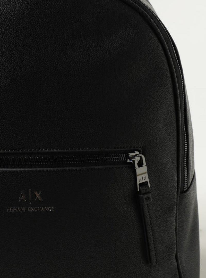 AX Black Leather Backpack For Men #1