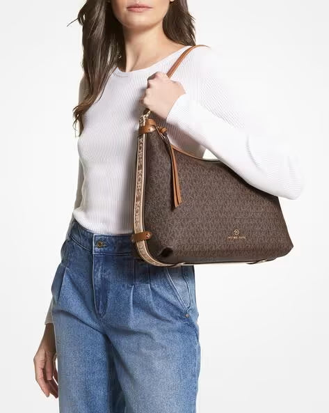 Michael Kors Signature Logo Shoulder Bag Brown #0063