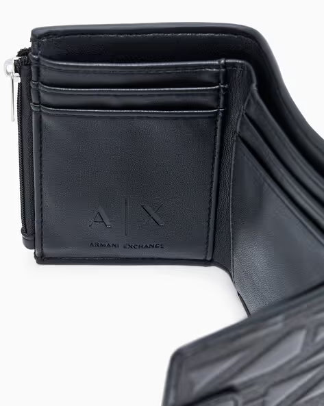 Armani Exchange Women's Wallet – Black Monogram Design, Snap Closure & Multi-Card Organizer#03