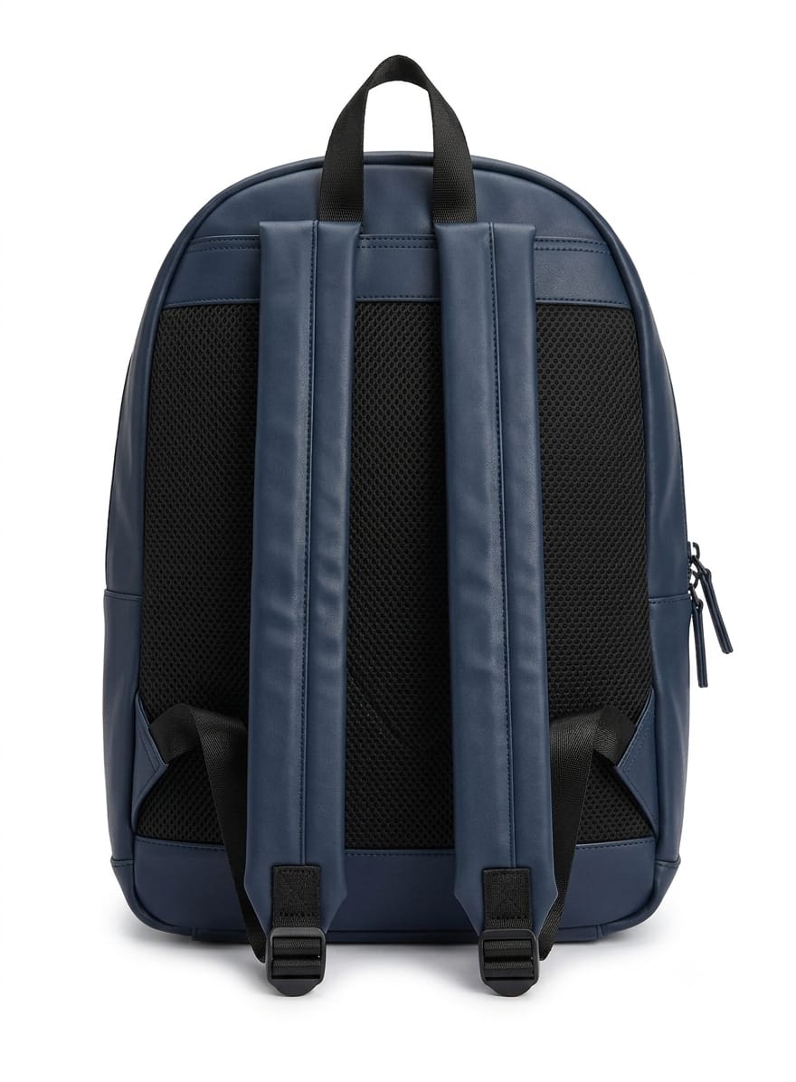 Tommy Hilfiger Navy Leather Backpack – Premium Everyday Backpack with Signature Stripe Design#54-100