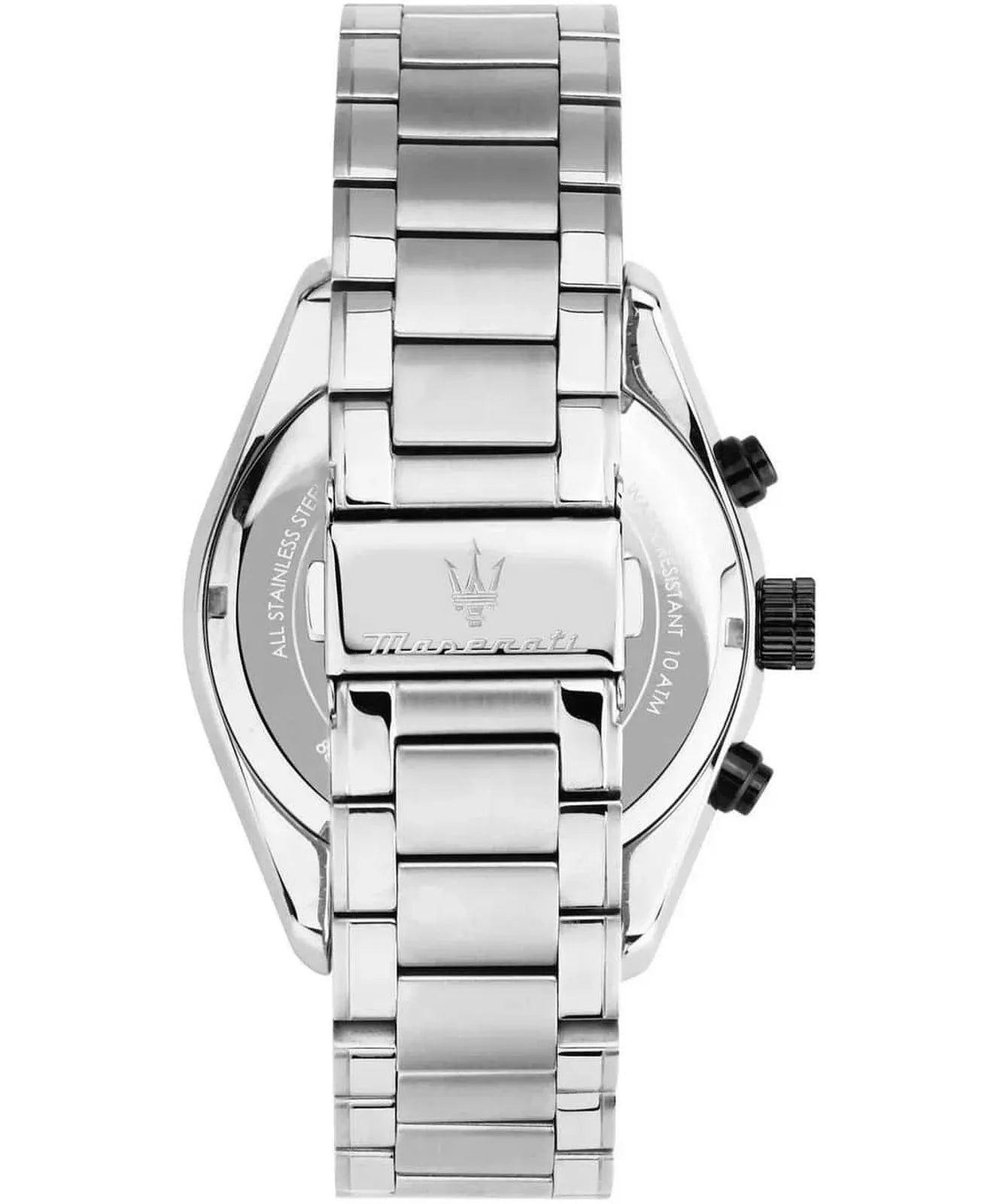 Maserati Traguardo Men's Black Dial Stainless Steel Chronograph Watch - 45mm