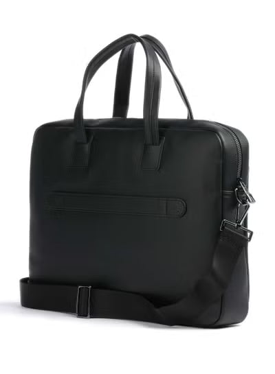 Tommy Hilfiger Black Laptop Bag for Men – Premium Faux Leather Business & Travel Briefcase#BL-1