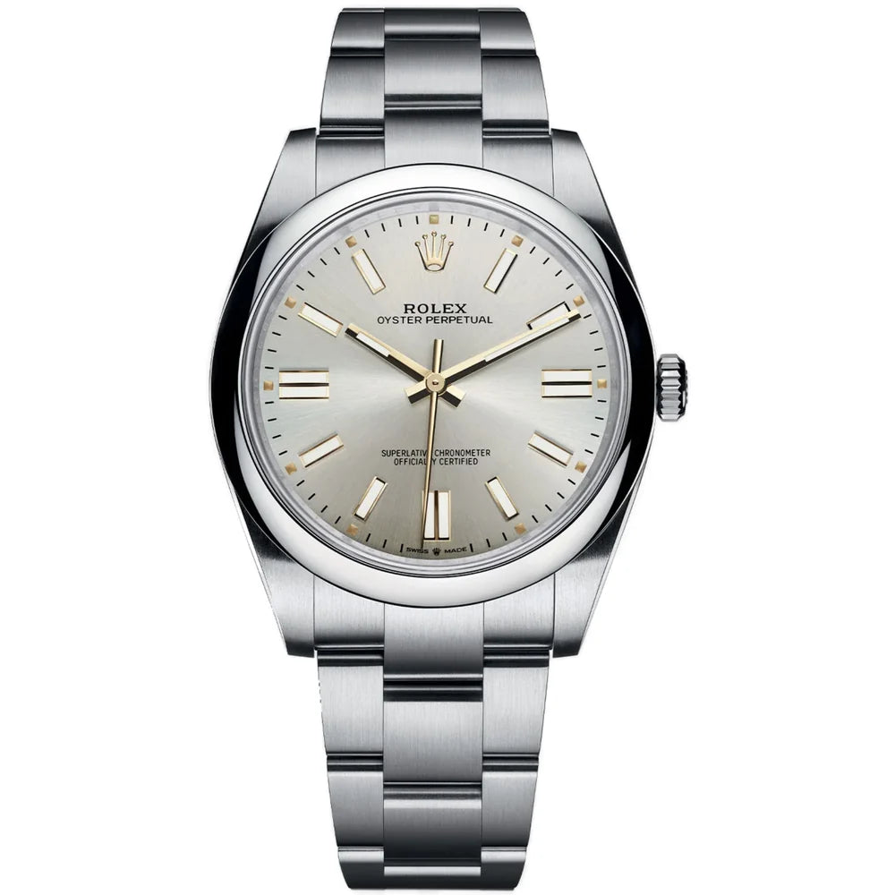 Rolex Oyster Perpetual 41 Silver Sunray Dial Watch-RX-Oyster-02