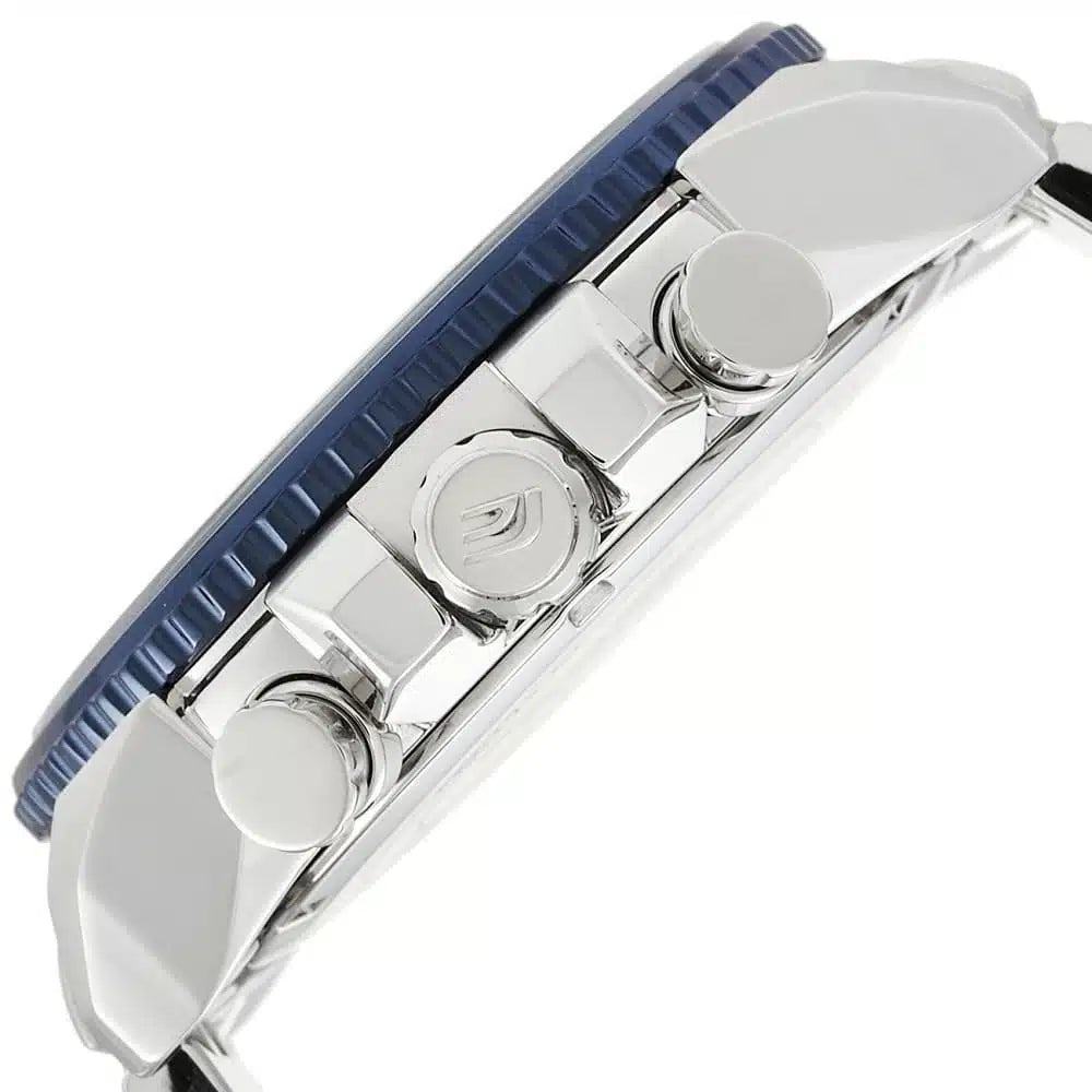 Casio Edifice EF-558D-2AV Chronograph Watch for Men – Blue Dial, Silver Stainless Steel Strap