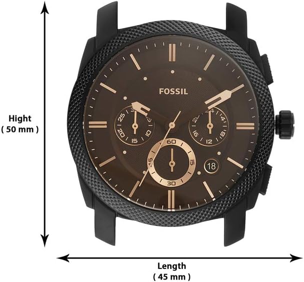 Fossil Machine Chronograph Men's Watch FS5586 – Brown Dial & Black Leather Strap