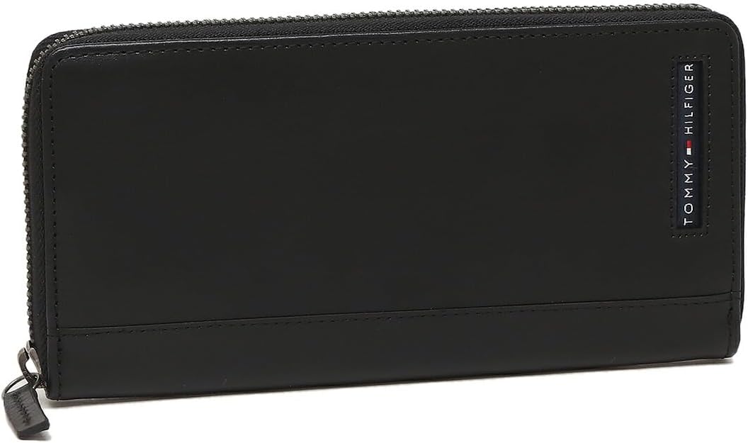 Tommy Hilfiger Zip-Around Wallet – Elegant Black Unisex Modern Design#L-85