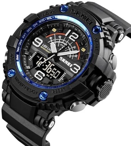 SKMEI 1617BU Men's Digital Sports Watch – Black/Blue