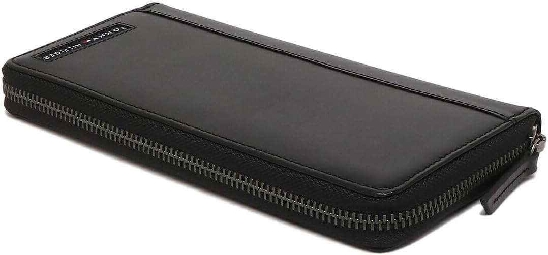 Tommy Hilfiger Zip-Around Wallet – Elegant Black Unisex Modern Design#L-85