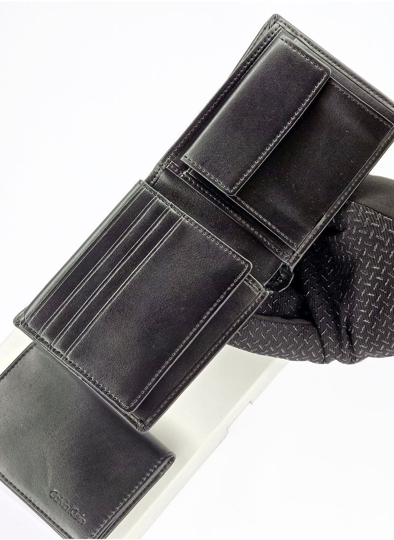 CK Black Leather Wallet-Keychain-Card Holder Set For Men #4