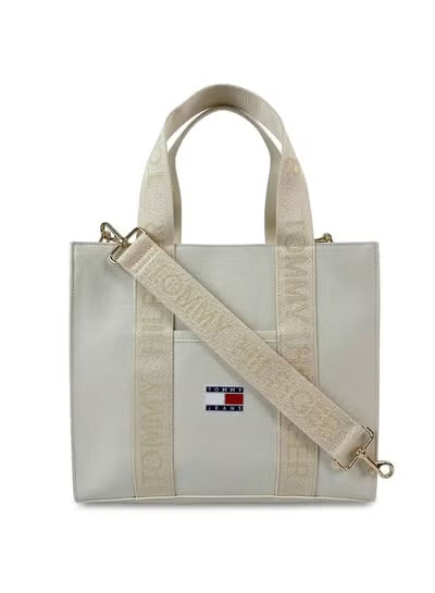 Tommy Hilfiger Women’s Beige Tote Handbag – Elegant Leather Design for Everyday Use#80