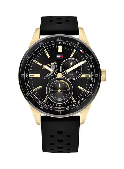 Tommy Hilfiger Men’s Sport Watch 1791636 – Black Silicone Strap with Rugged Elegance