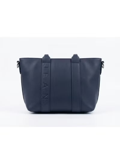Tommy Hilfiger Women’s Navy Leather Shoulder Handbag – Elegant Everyday Compact Bag#0064