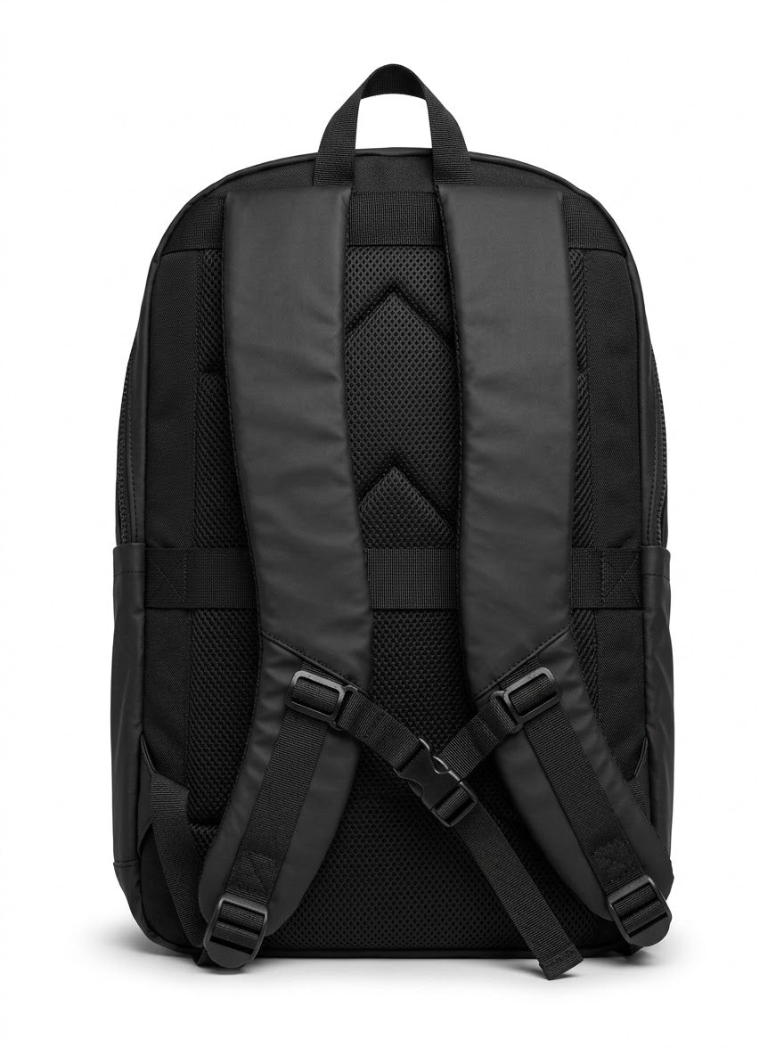 Men's Black Laptop Backpack with Padded Shoulder Straps and Chest Strap#0019