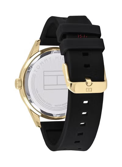 Tommy Hilfiger Men’s Sport Watch 1791636 – Black Silicone Strap with Rugged Elegance