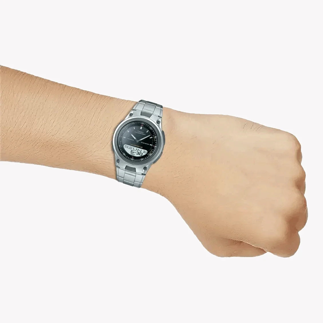 Casio Men's Resin & Stainless Steel Watch, Black Dial | Aw-80d-1avdf