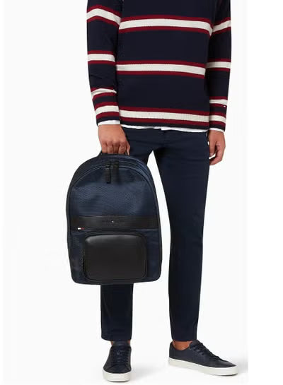 Tommy Hilfiger Men's Essential Backpack – Blue Lightweight Laptop & Everyday Backpack#BU-2