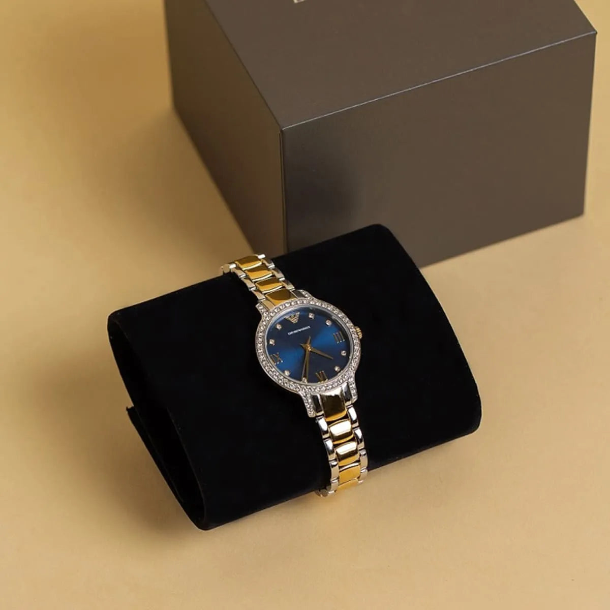 Cleo Quartz Crystal Blue Dial Ladies Watch AR11576