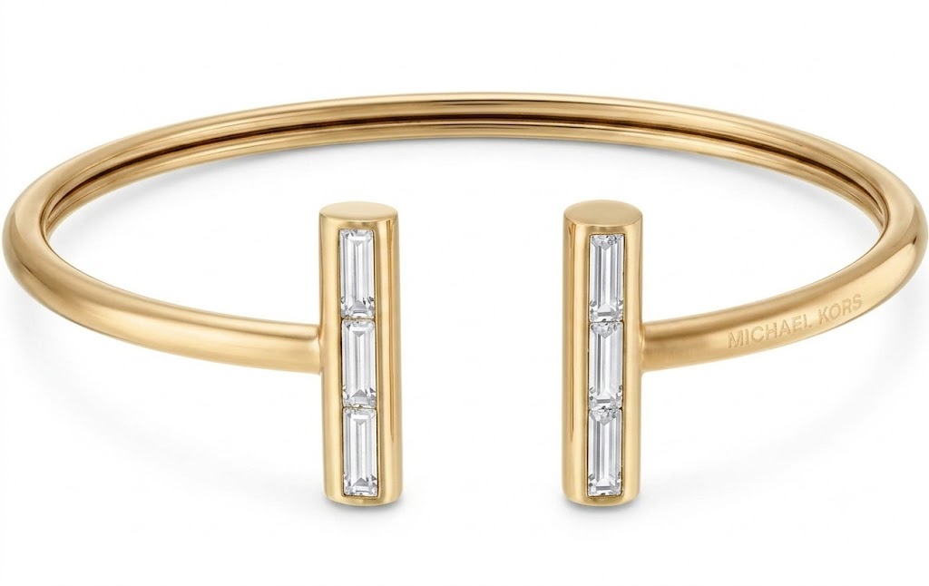 Michael Kors Open Cuff Bracelet for Women – Elegant Gold-Tone Modern Design#012