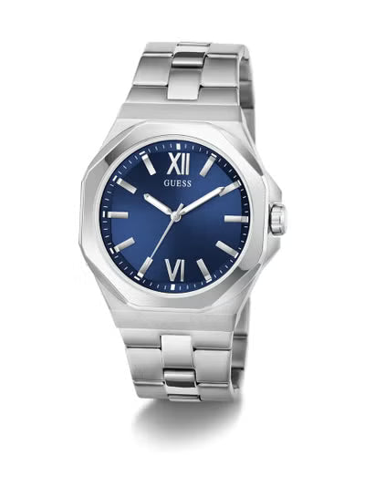 GUESS Emperor Men’s Watch GW0849G1 – Blue Dial with Silver Stainless Steel Bracelet