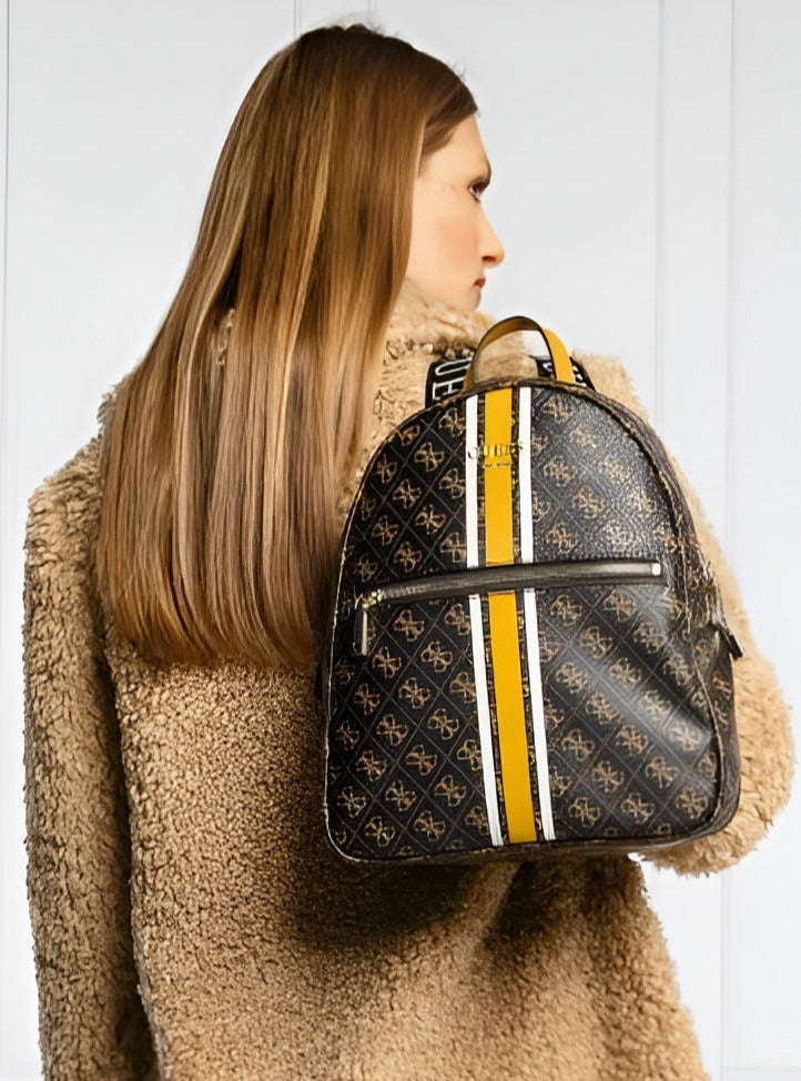 GU Brown Monogram Backpack For Women #133