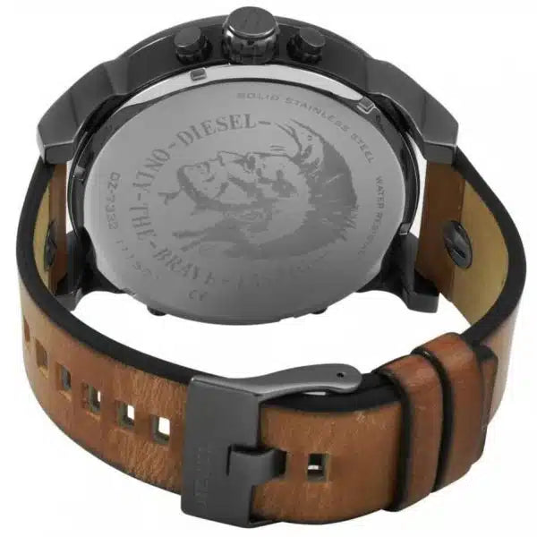 Diesel Mr. Daddy 2.0 DZ7332 Men’s Chronograph Watch – Brown Leather Strap, 57mm Oversized Case