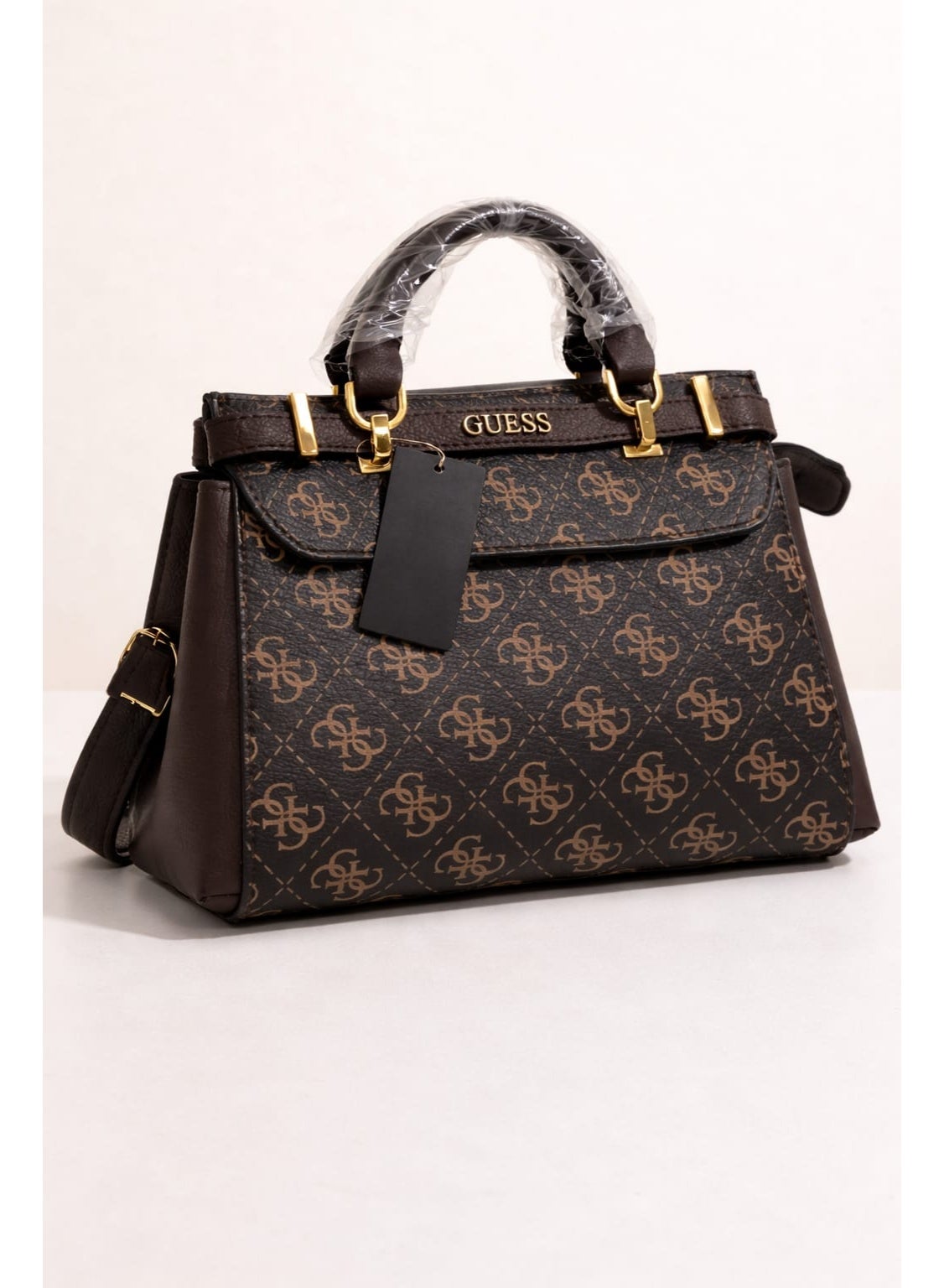 GUESS Logo Print Women's Handbag – Elegant Top Handle & Crossbody Bag #0216