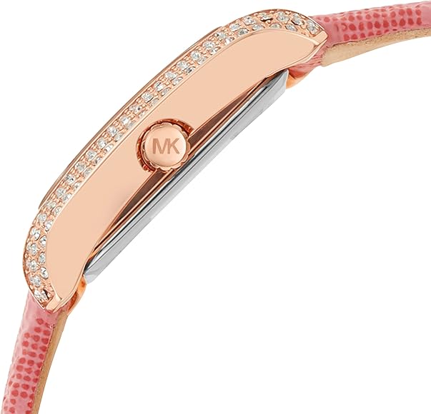 Michael Kors Emery MK2966 Women’s Quartz Watch – Red Dial Pink PVC Strap Rose Gold-Tone Case