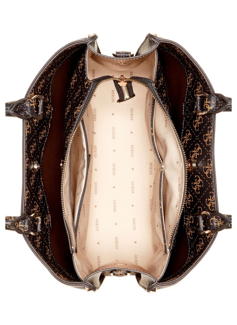 GU Leather Dark Brown Bag For Women 126#