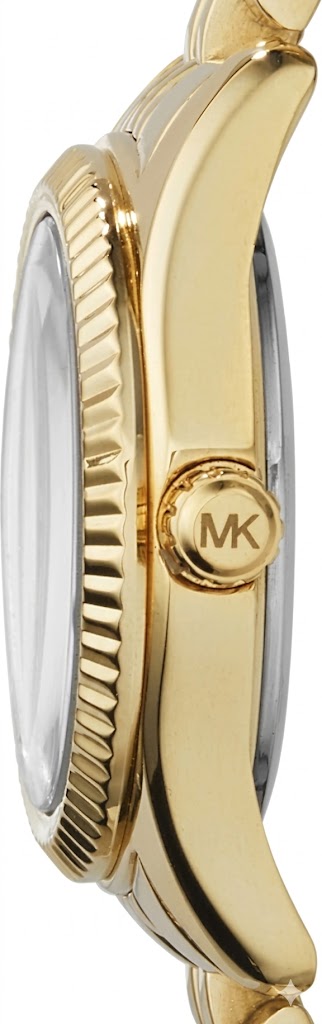 Michael Kors MK3284 Women’s Watch – Red Dial, Gold Stainless Steel Bracelet, Fluted Bezel, Quartz Movement