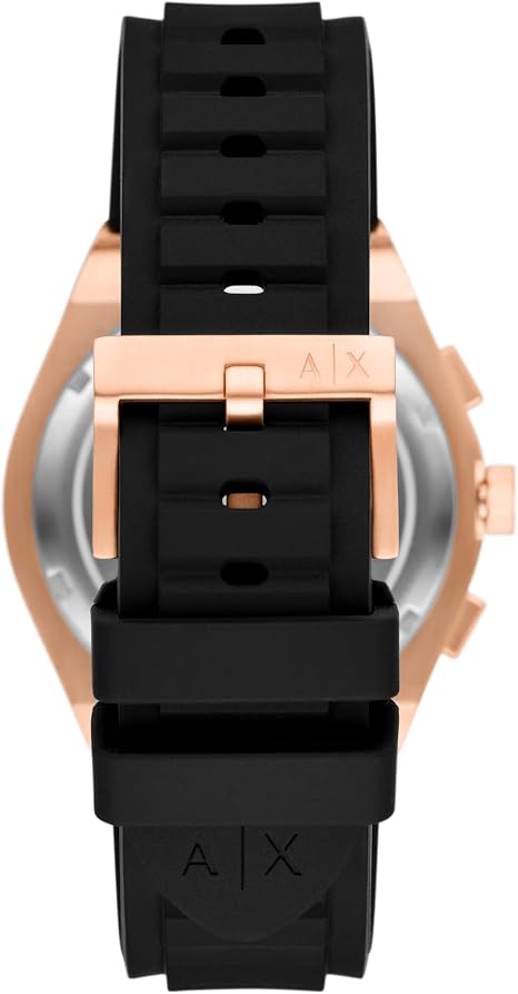 A|X Armani Exchange Sync Men’s Chronograph Watch – Black & Rose Gold