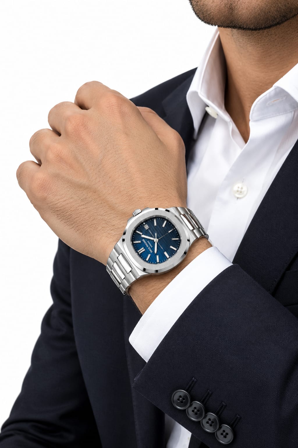 Patek Philippe Nautilus 5811/1G Blue Dial Automatic Men's Watch – Luxury Design with Silver Stainless Steel Bracelet