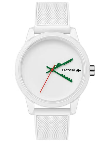 Lacoste 2011069 Men's Analog Watch – White Dial, White Silicone Strap & Quartz Movement