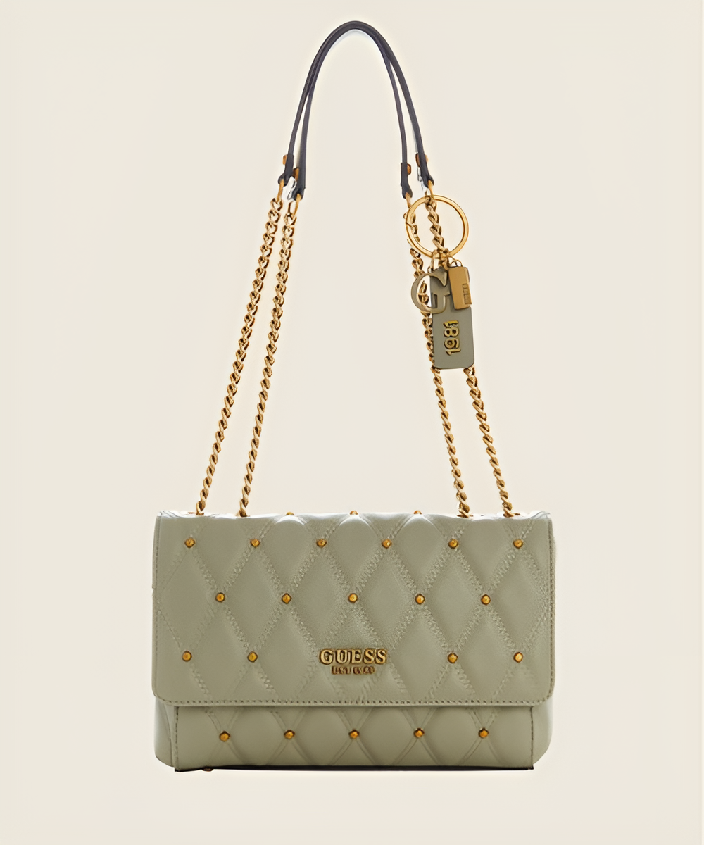 Guess Olive Green Quilted Bag For Women #97