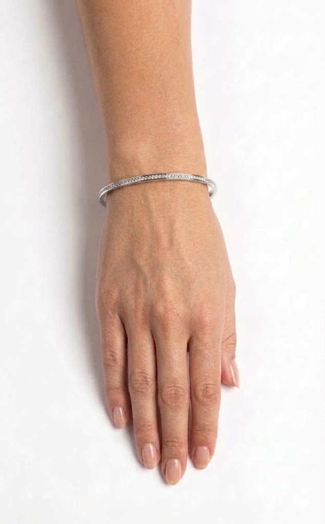 Women's Silver Stainless Steel Open Cuff Bracelet – Elegant Minimalist Design#021