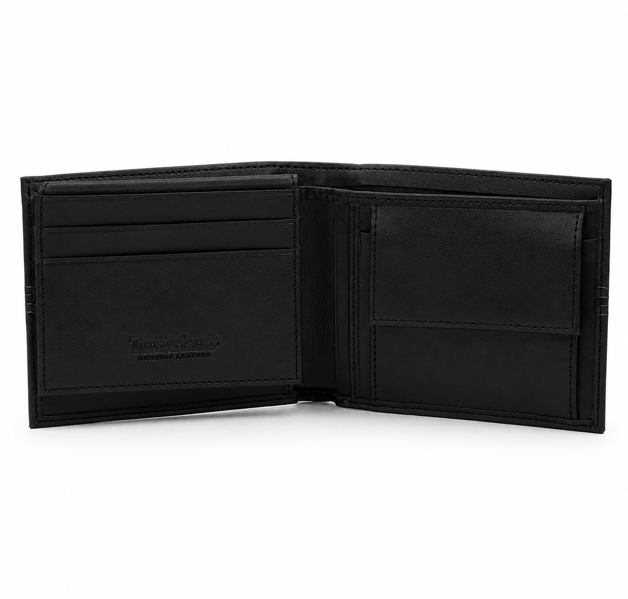 Timberland Men's Genuine Leather Wallet & Keychain Gift Set – Black#03
