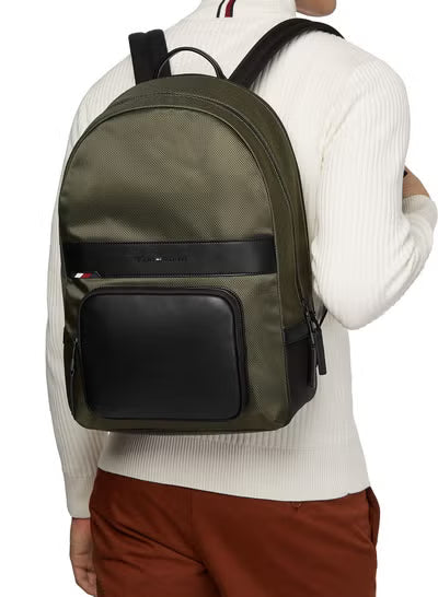 Tommy Hilfiger Olive Green Backpack – Premium Everyday Backpack with Modern Design#OL-1