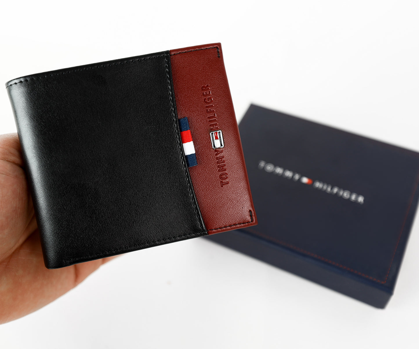 TH Black Leather Bifold Wallet For Men 5#