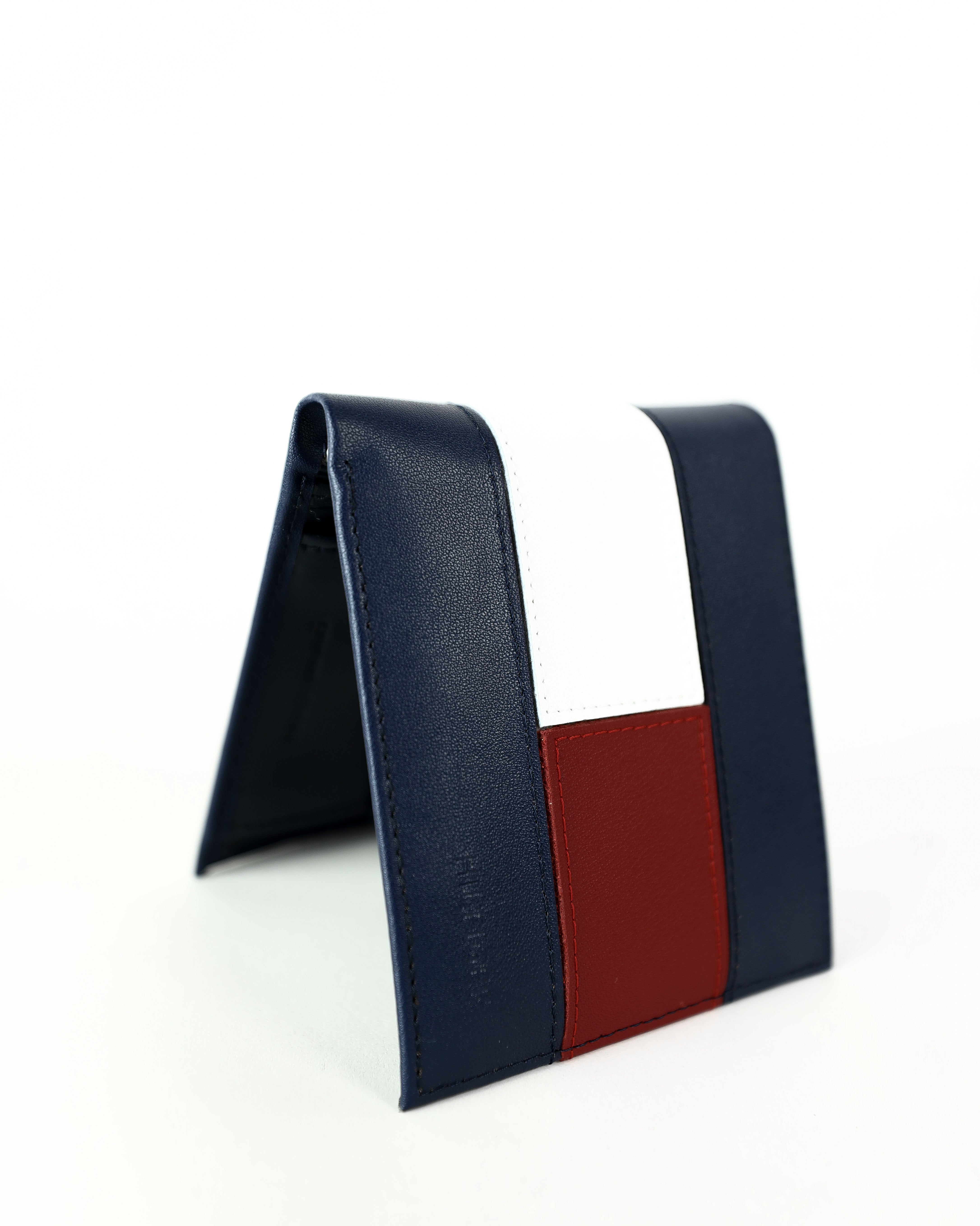 TH Navy Leather Bifold Wallet For Men #53
