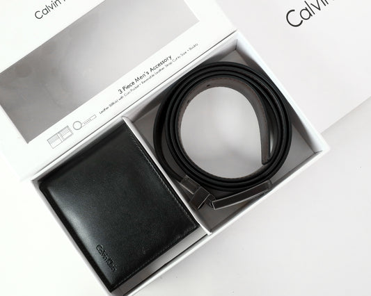 CK Leather Wallet-Belt Set For Men 5#