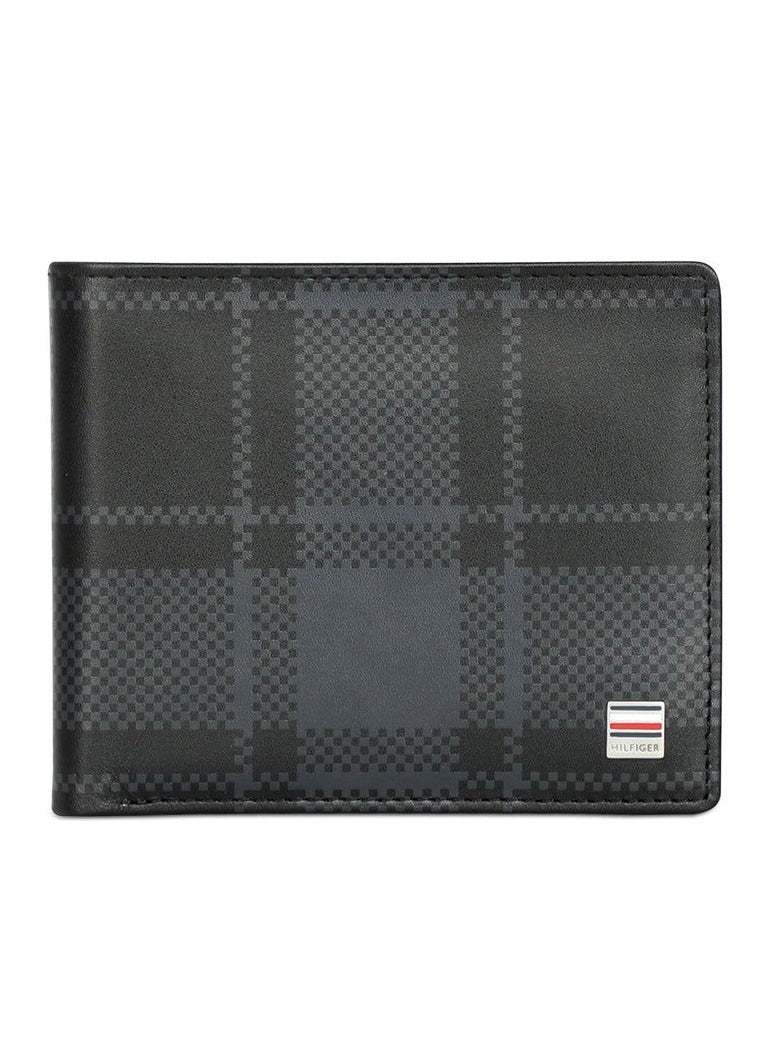 TH Black Checkered Wallet For Men 48#