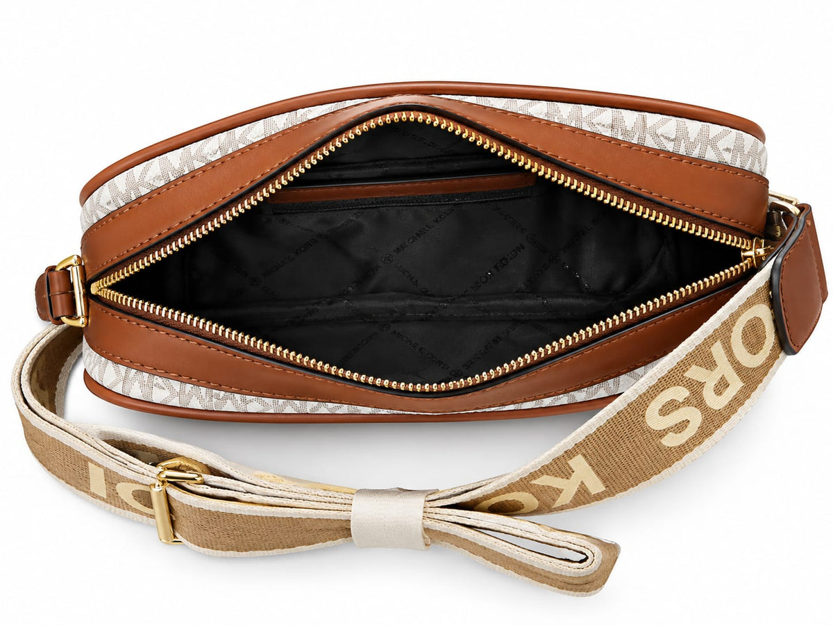 Michael Kors Women’s Signature Monogram Crossbody Bag – Brown & Beige#0016