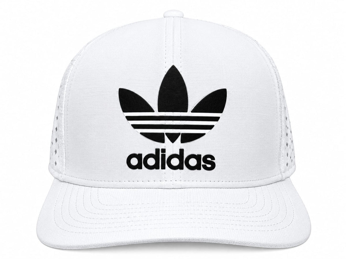 adidas Men's White Perforated Baseball Cap with Trefoil Logo and Adjustable Snapback#12