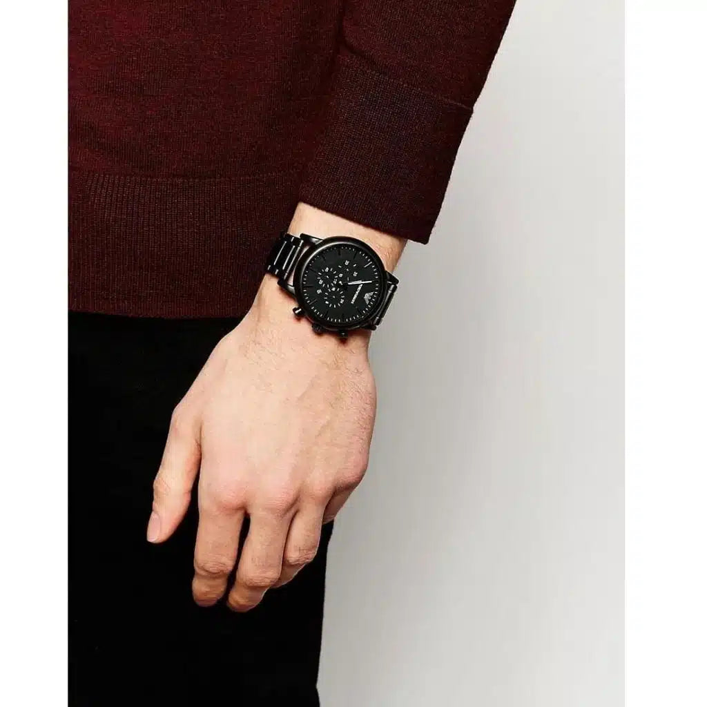 Emporio Armani AR1895 Men’s Watch – Luigi XLarge Black Stainless Steel with Black Dial 46mm