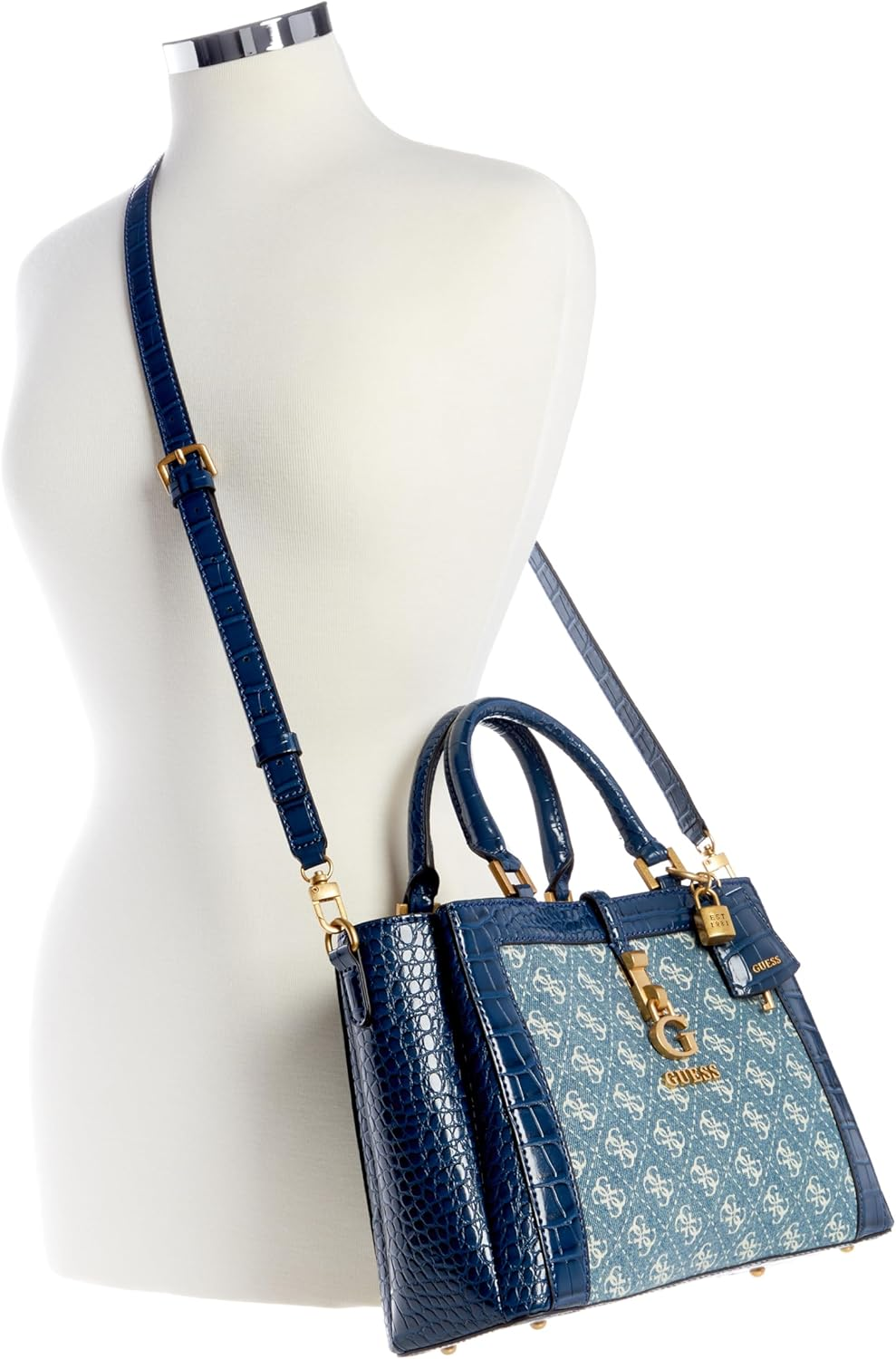 GUESS James Girlfriend Satchel – Denim Blue