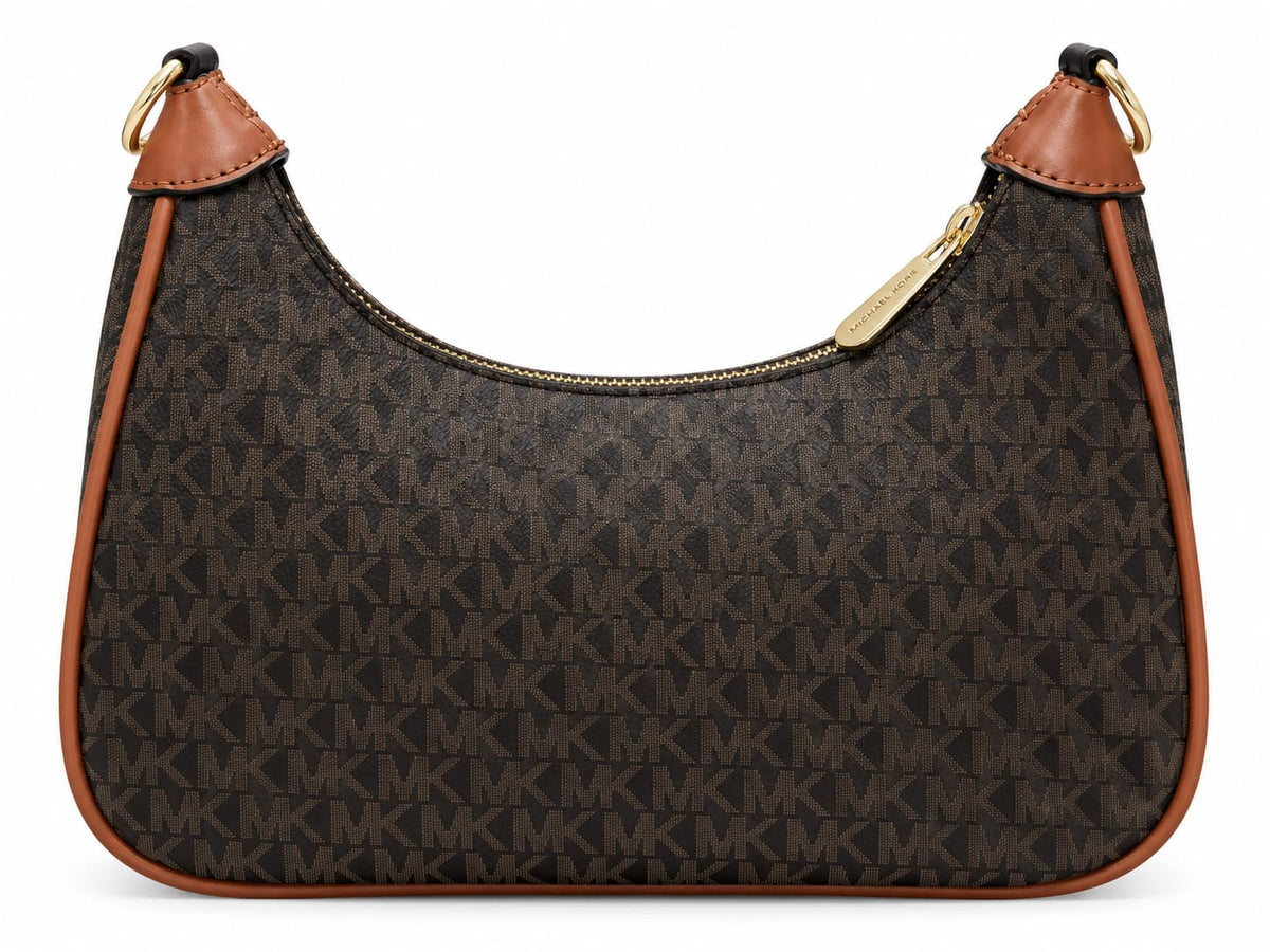 Michael Kors Signature Monogram Shoulder Bag with Gold Chain#0077