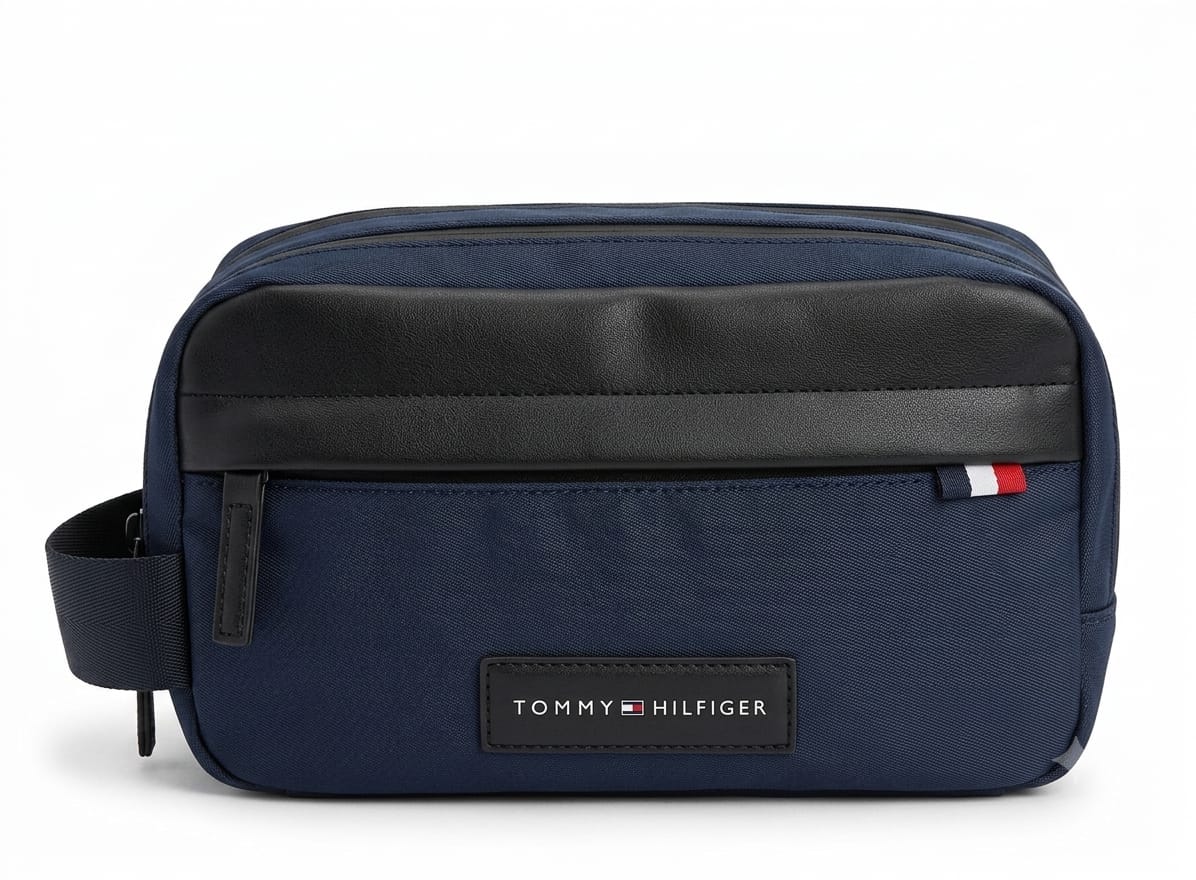 Tommy Hilfiger Men's Navy Travel Organizer Bag – Compact Toiletry & Essentials Pouch#079