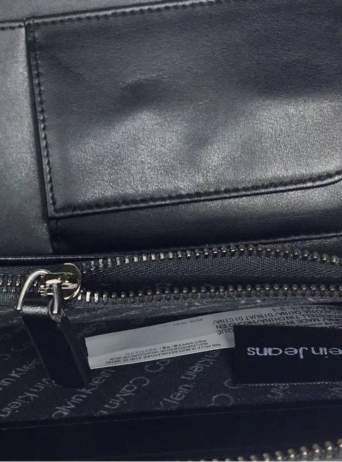 CK Long Black Leather Wallet For Unisex #8
