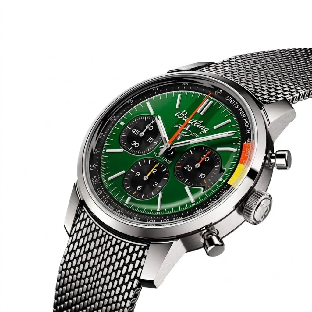 Breitling Top Time B01 Ford Mustang Chronograph Watch – 41mm Green Dial Stainless Steel – Self-Winding Automatic
