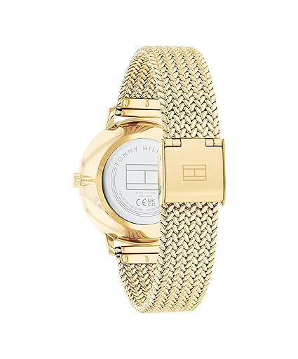 Tommy Hilfiger Women’s Champagne Dial Thin Gold & Steel Stainless Steel Mesh Watch – 1782606