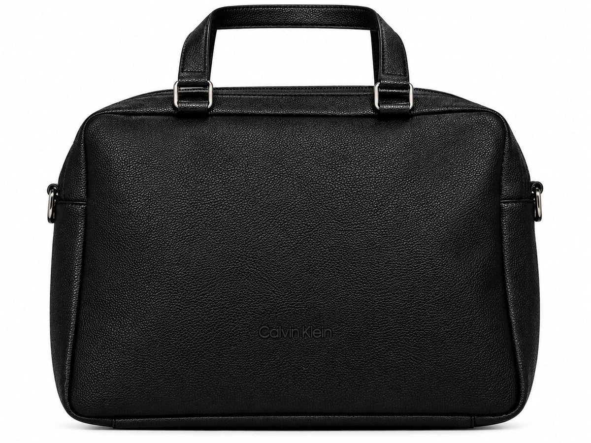 Calvin Klein Men's Pebbled Black Work & Laptop Bag with Shoulder Strap#0032